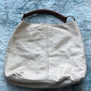 Lucky Brand Cream and Brown Hobo Bag